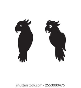 Parrot Bird silhouette vector Style with white background