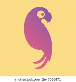 Parrot bird vector illustration with beautiful gradient colors. For Icon, Logo or wall print decoration and another purposes.