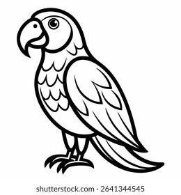 Parrot bird Vector outline Icon