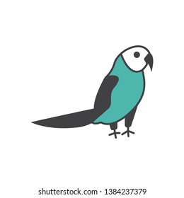 Parrot bird- vector sign symbol illustration