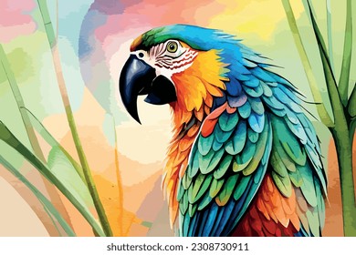 Parrot bird Watercolor art collection