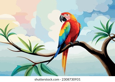 Parrot bird Watercolor art collection