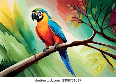 Parrot bird Watercolor art collection