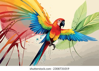 Parrot bird Watercolor art collection