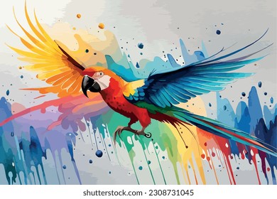 Parrot bird Watercolor art collection