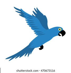 parrot blue flying isolated icon vector illustration design