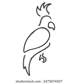 parrot brush strokes on a white background. Vector illustration.