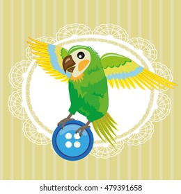 parrot button napkin