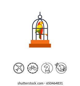Parrot in cage icon