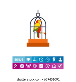 Parrot in cage icon