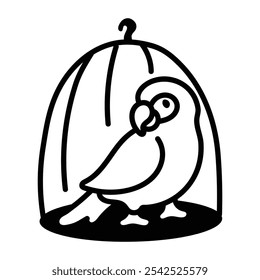 Parrot cage icon in drawing style icon 

