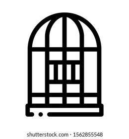 Parrot Cage Icon Vector. Outline Parrot Cage Sign. Isolated Contour Symbol Illustration