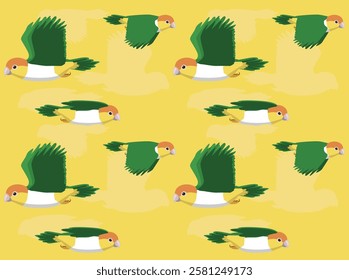 Parrot Caique Flying Cute Seamless Wallpaper Background