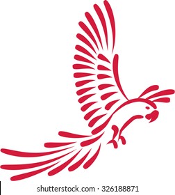 Parrot caligrahpy lines