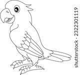 parrot cartoon line art for coloring book