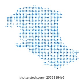 Parrot Cay Dot Map. Island Digital Style Shape. Parrot Cay vector image. Island shape blue circular dots. Modern vector illustration.