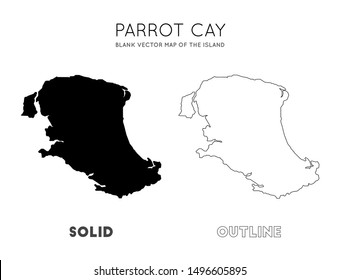 Parrot Cay map. Blank vector map of the island. Borders of Parrot Cay for your infographic. Vector illustration.