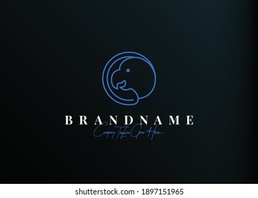 Diseño del logotipo del centro de loro. Ilustración vectorial del centro de cuidados de loro para la empresa. Plantilla de icono de línea vectorial de diseño de logotipo de vintage