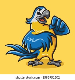 parrot character mascot cartoon design