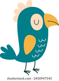 Parrot Childish Bird Vector Illustration