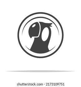 Parrot coin token icon transparent vector isolated