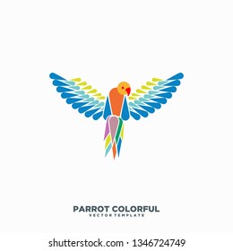 Parrot color Concept illustration vector Design template. Suitable for Creative Industry, Multimedia, entertainment, Educations, Shop, and any related business