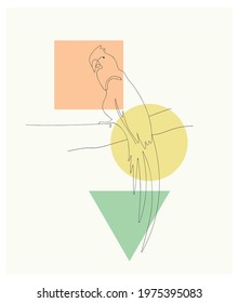 the parrot is colored in one line