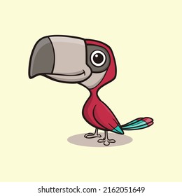 Parrot Colorful Bird Cartoon Mascot Character Vector Design Template Inspiration Idea