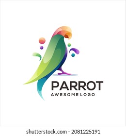 Parrot Colorful Logo Gradient Illustration
