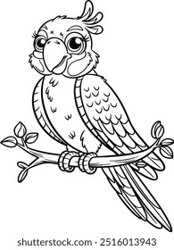 Papagei Färbung, Vektorgrafik und Illustration