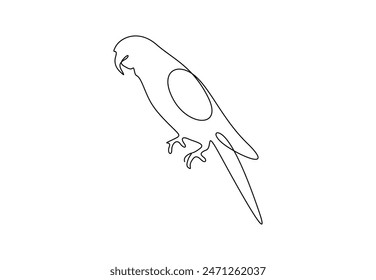 Parrot continuous one line drawing. Isolated on white background vector illustration 