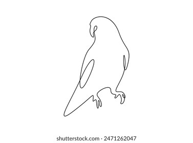 Loro continuo de una línea de dibujo. Aislado sobre fondo blanco Ilustración vectorial 