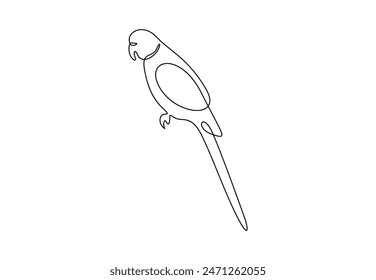 Parrot continuous one line drawing. Isolated on white background vector illustration 