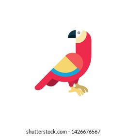 parrot cute cartoon icon vector on a white background