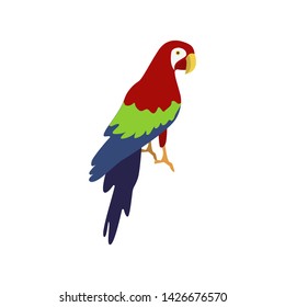 parrot cute cartoon icon vector on a white background