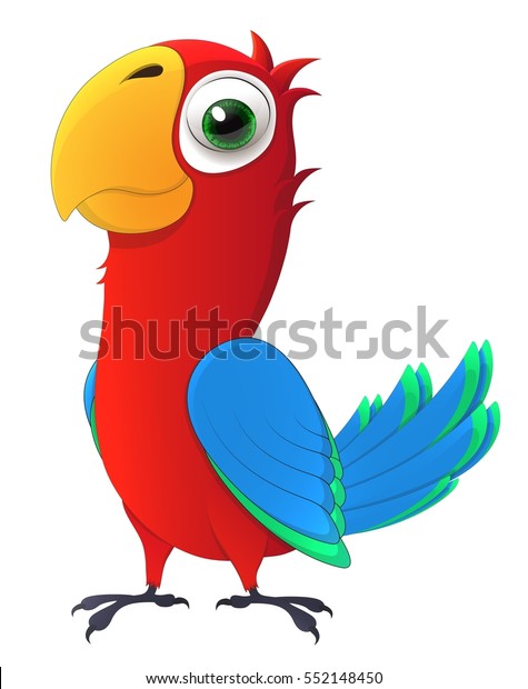 Parrot Cute Chick Big Kind Eyes Stock Vector (Royalty Free) 552148450