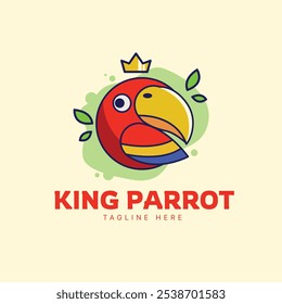 Parrot cute logo vector template