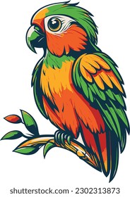 A Parrot Cute, vector, art, Animal