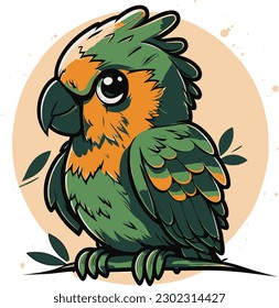 A Parrot Cute, vector, art, Animal