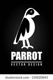 parrot design over black background vector illustration 