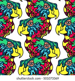 Parrot design pattern. Seamless pattern background