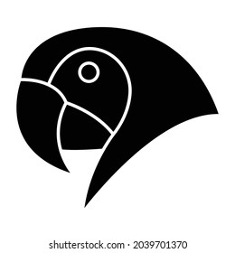 Parrot Face Glyph Style vector icon which can easily modify or edit 