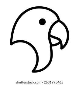parrot face icon on white background vector
Vector line icon animals
