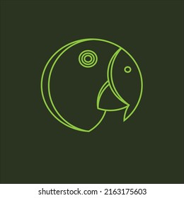 Parrot Face Line Logo Icon Vector