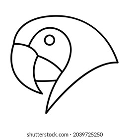 Parrot Face Outline bold Vector Icon which can be easily modified or Edited 