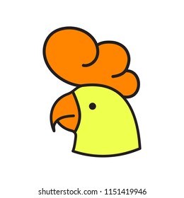 Parrot face. Vector illustration.