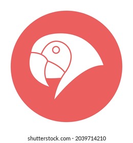 Parrot Face  white glyph with color background vector icon which can easily modify or edit 