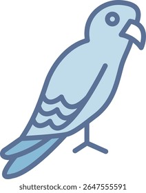 Parrot Filled Blue Tone Icon