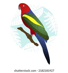 Parrot in flat design vector illustration. EPS10.