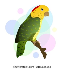 Loro en ilustración vectorial de diseño plano. EPS10.